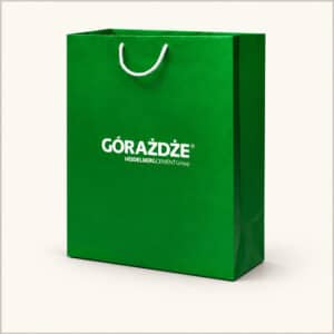 Zielona torba reklamowa premium z logo Górażdże