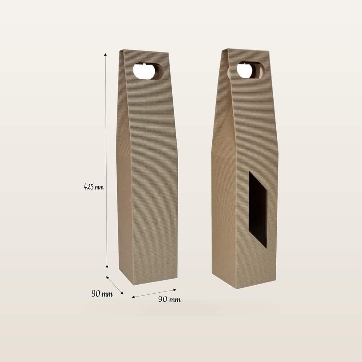 Pudełko na butelkę z uchem 90x425x90 mm